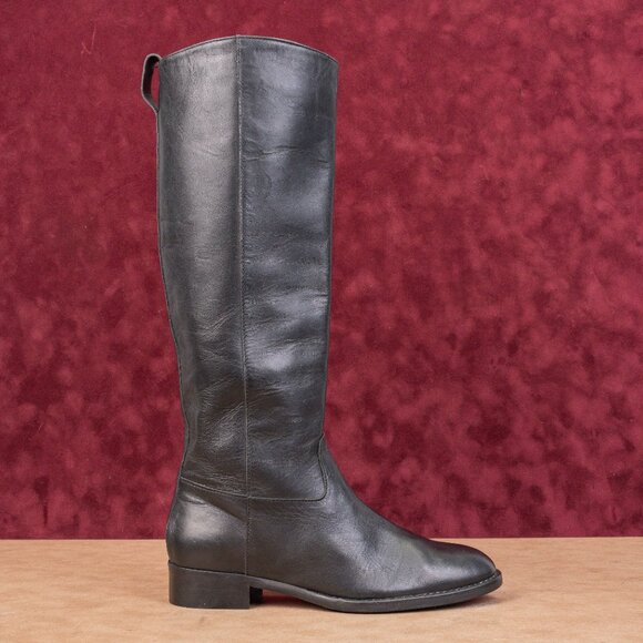 JCrew Harper Vintage Y2K Dark Brown Leather Riding Equestrian Zip Tall Boots 5.5 - Picture 2 of 10